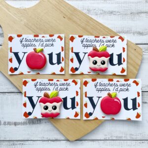 If Teachers were Apples Set of 4 Cookie Cards